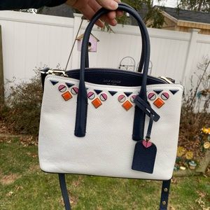 Kate Spade Margaux Medium Jeweled Leather Satchel Bag